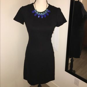 Ann Taylor Short Sleeve Aline Black Dress